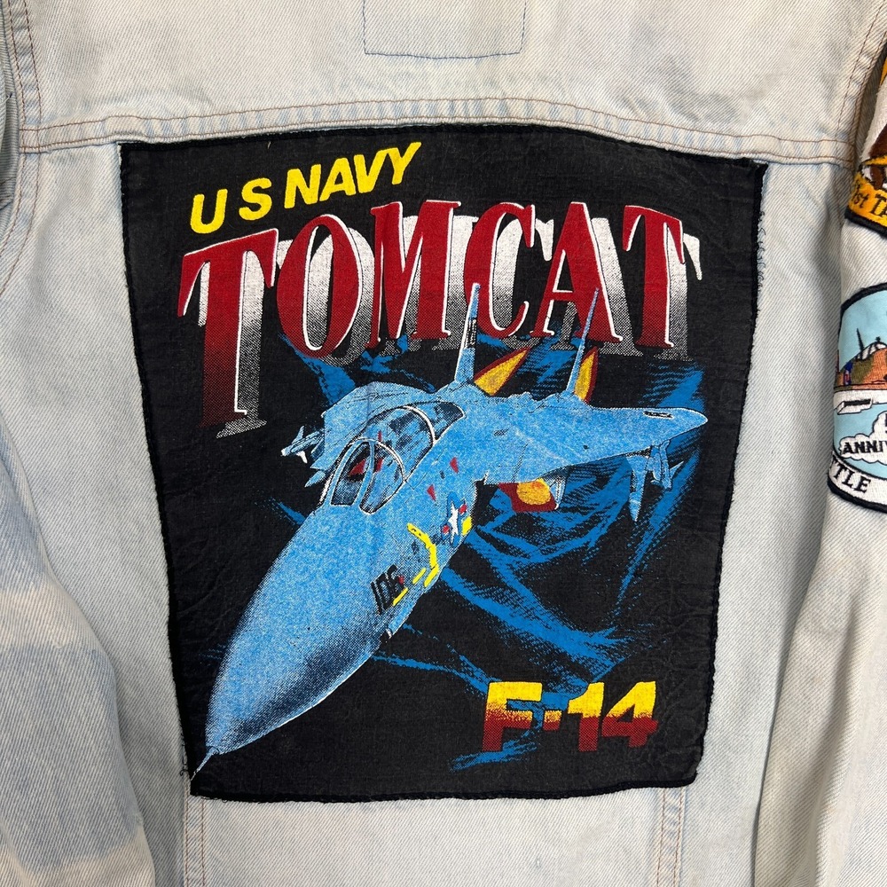 Vintage Levi's 75405 Denim Jacket Mens Large Blue 1990s US Air Force - Picture 9 of 13